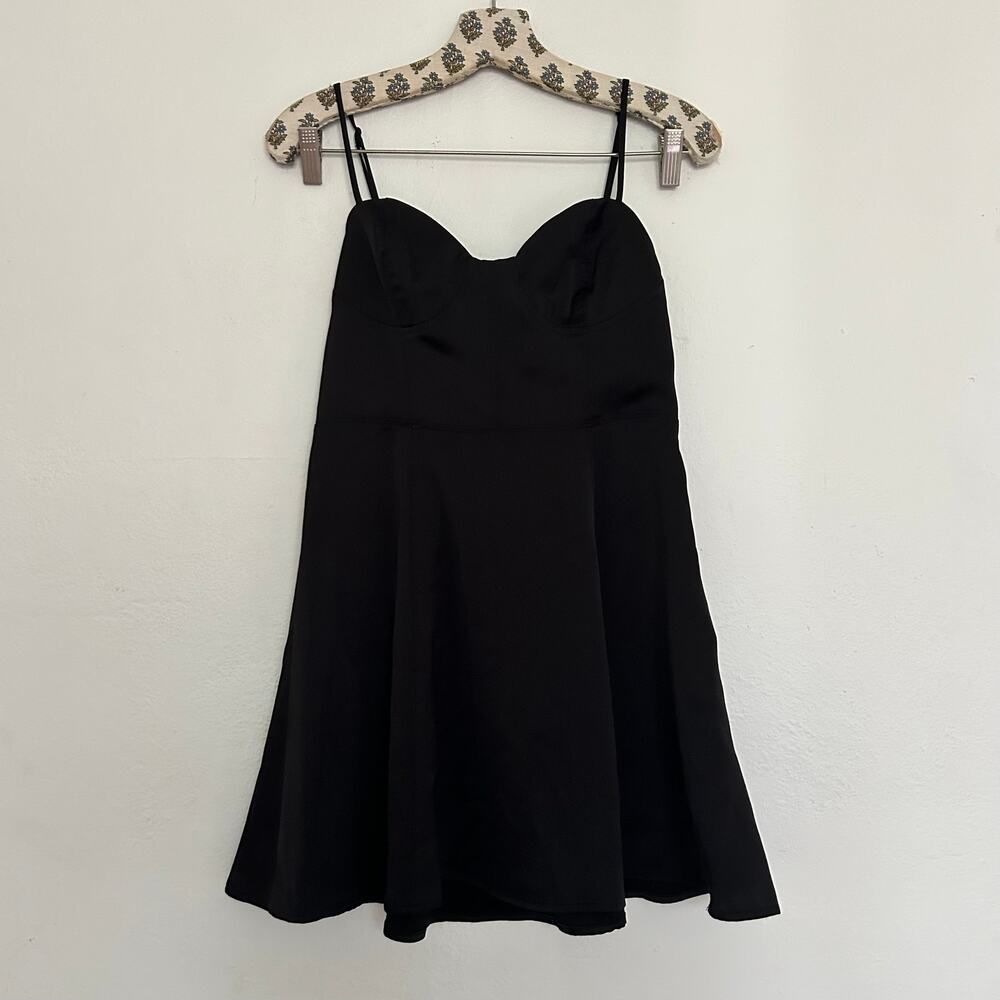 Urban Outfitters A Line Fit & Flare Mini Dress Black
